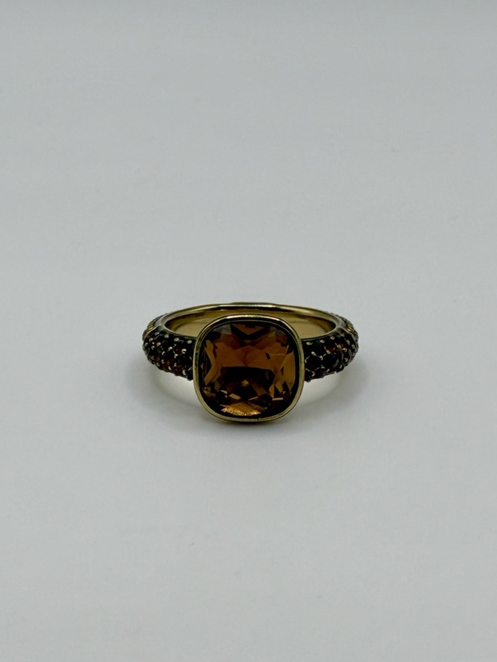Heidi Daus Smoky Topaz-Tone Crystal Statement Ring Size 8 - Picture 2 of 10